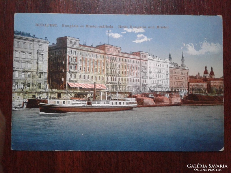 Budapest postcard and bristol hotels postcard