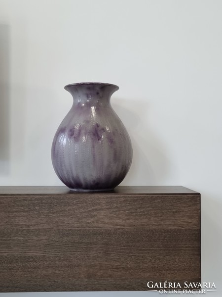 Impressive size, decorative applied art ceramic floor vase-steuler