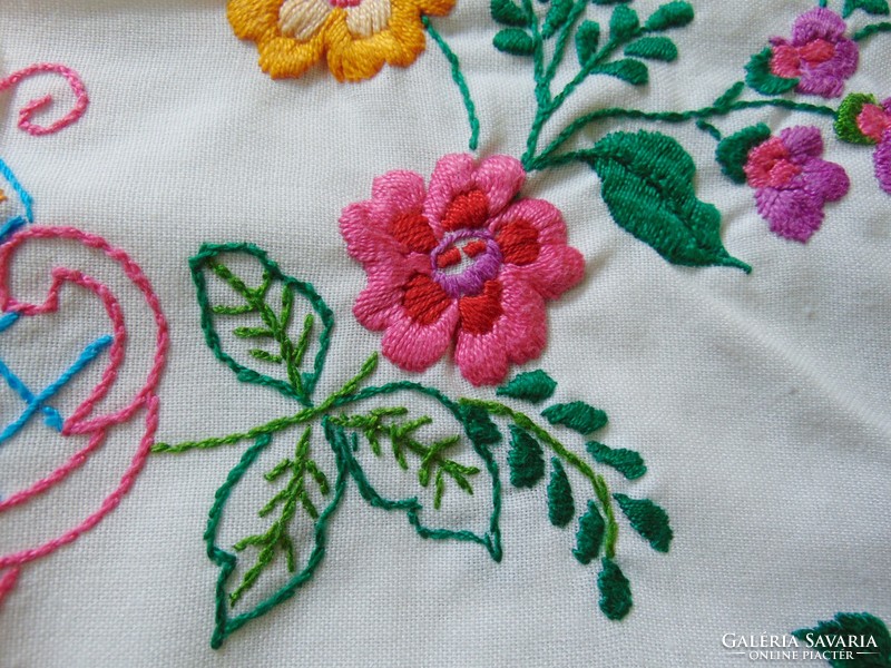 Embroidered needlework, cushion cover 53 x 43 cm.