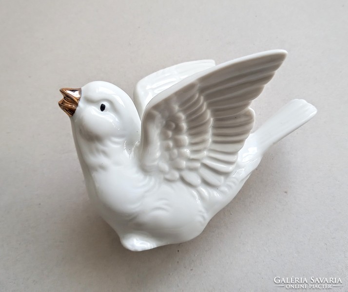 Hófehér porcelán japán madár 8x10cm
