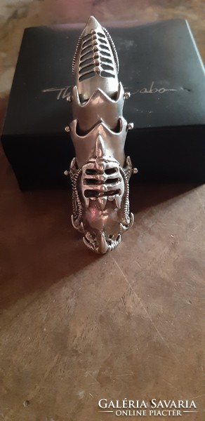 Vintage Alien Páncél Ezüst Gyűrű