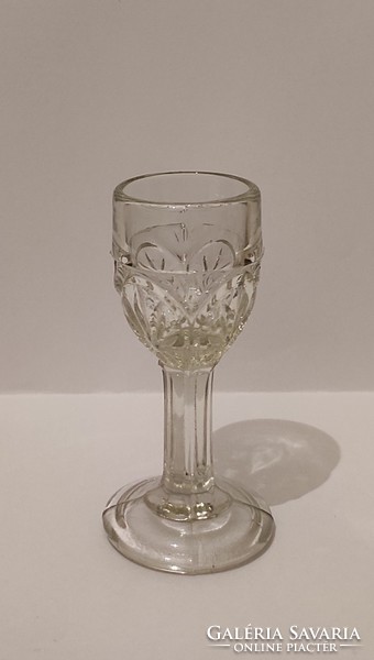Antique, thick-walled, glass, stemmed, brandy glass for sale