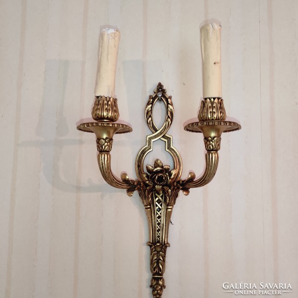 Beautiful antique wall lamp in pairs, wall candlestick, amazing elaboration braid