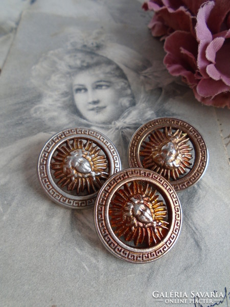 3 pcs. Older vesacce metal button 2.5 Cm.