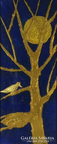 1H286 xx. Hungarian painter of the century: moon - bird - nest 1987 (with love to Antal imre)