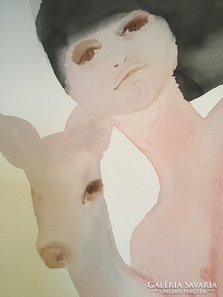 Zsuzsa Moizer (1979-): two bodies in one soul xiii. 60X50 cm painting