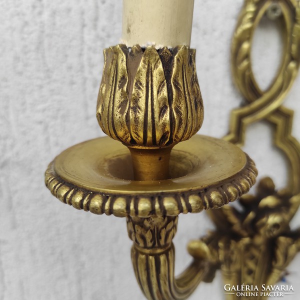 Beautiful antique wall lamp in pairs, wall candlestick, amazing elaboration braid