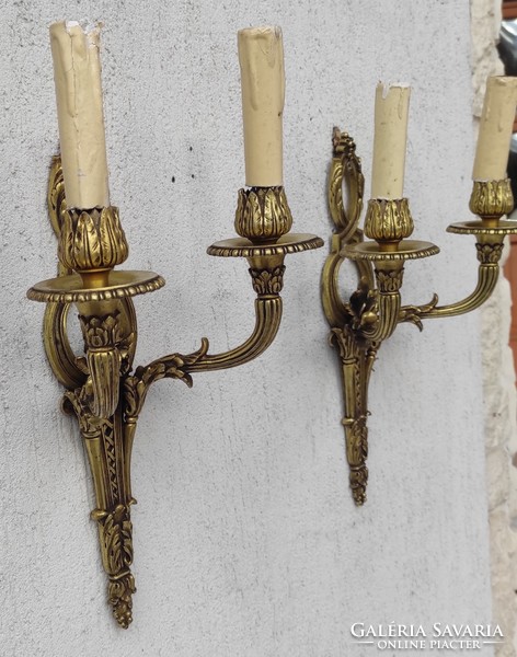 Beautiful antique wall lamp in pairs, wall candlestick, amazing elaboration braid