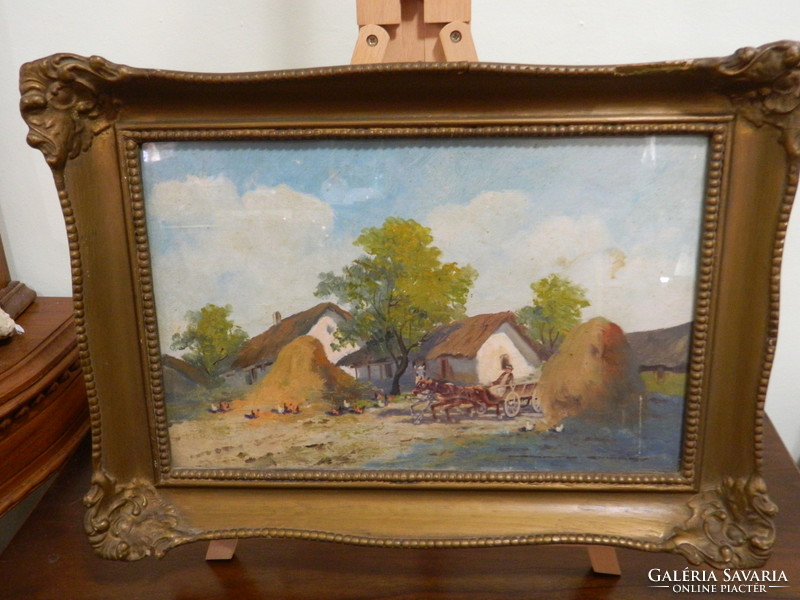 György Németh (1888-1962) farm scene painting