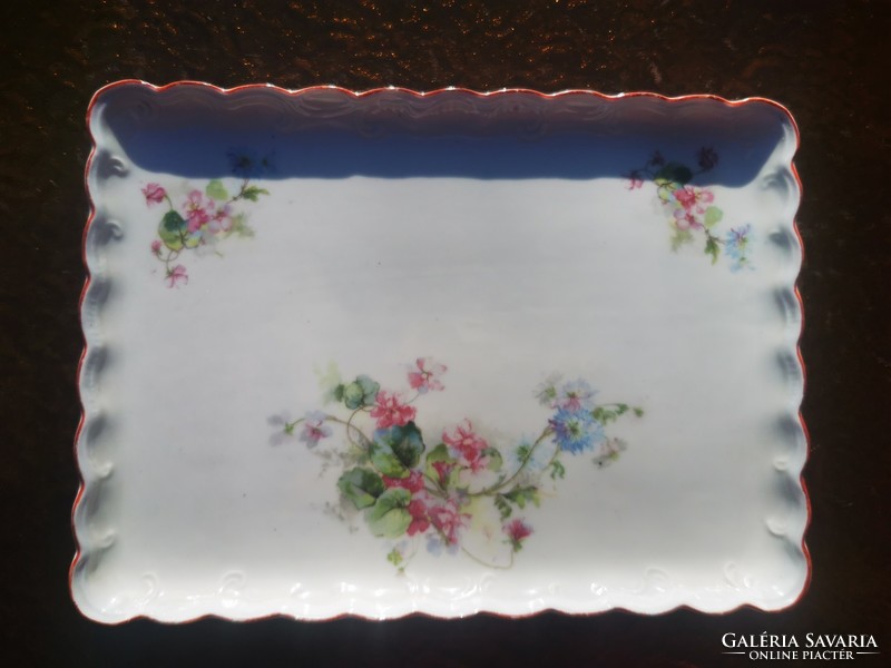 Antique floral porcelain tray