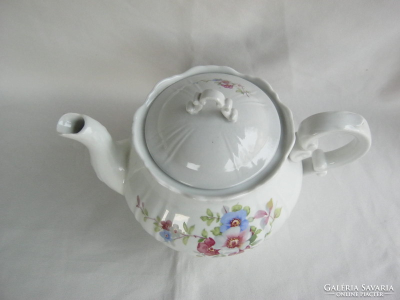 Retro ... Zsolnay porcelán barokk stílusú rózsa mintás teáskanna  tea kiöntő kanna