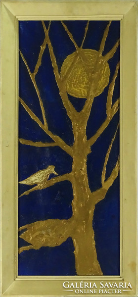 1H286 xx. Hungarian painter of the century: moon - bird - nest 1987 (with love to Antal imre)