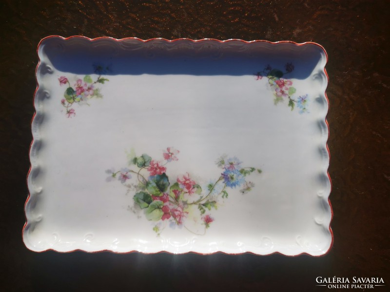 Antique floral porcelain tray