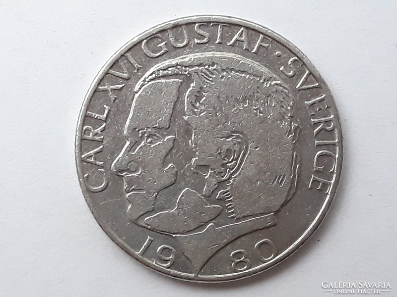 Svédország 1 Korona 1980 érme - Svéd 1 Krona 1980 külföldi pénzérme