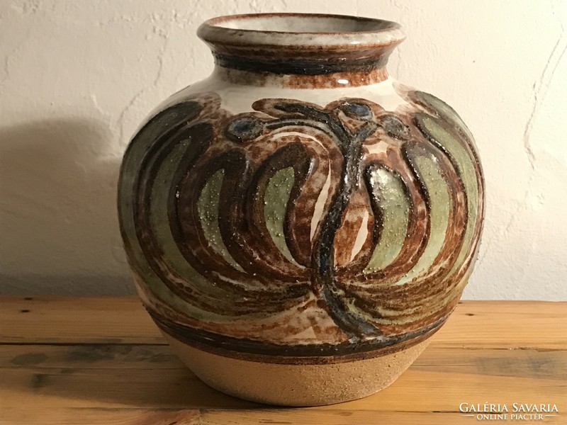 Modern Dán Design váza SOHOLM Ritka dán design váza Virágmintás váza