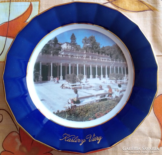 Porcelain plate with karlovy vary souvenir for sale