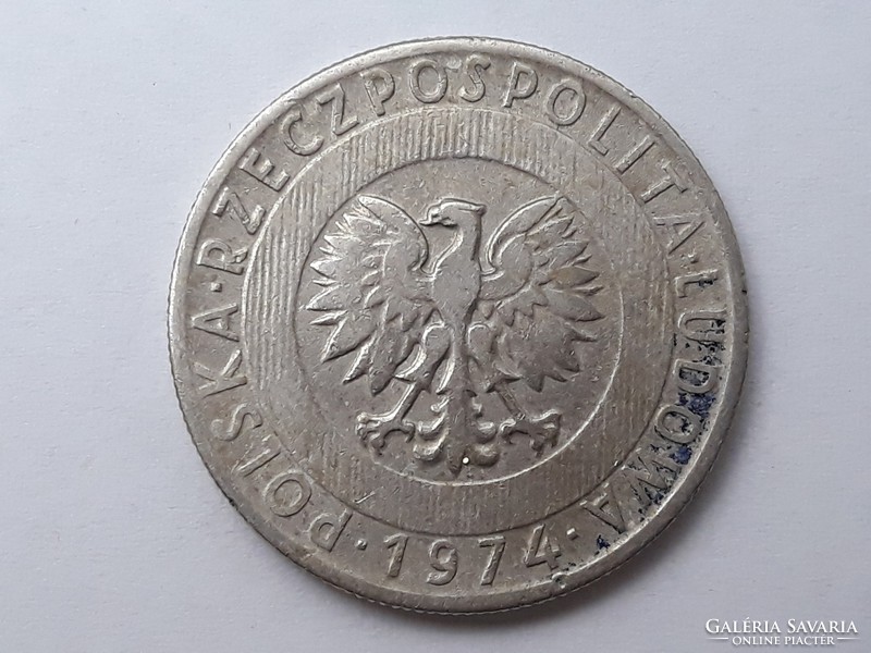 Lengyelország 20 Zloty 1974 érme - Lengyel 20 ZL 1974 külföldi pénzérme