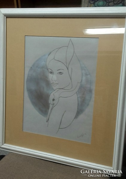 Graces. 60X50 chalk pencil and silver. Negotiable. Zsófia Károlyfi is the work of the award-winning artist.