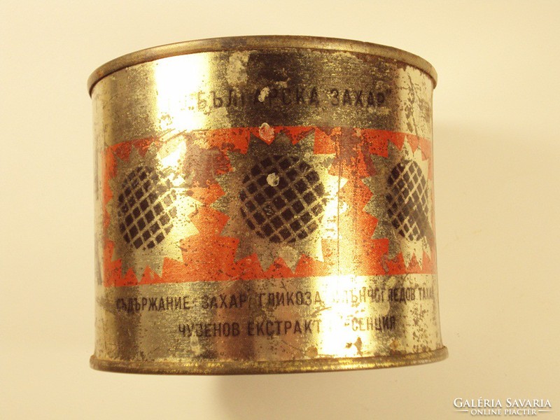 Régi retro konzervdoboz konzerv doboz - Tahan Halva Orosz Bulgár - 1970-es évekből