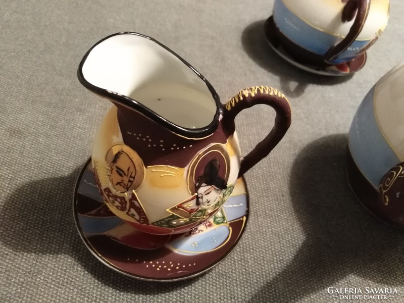 Kézi festett - keleti porcelán szett / kávés