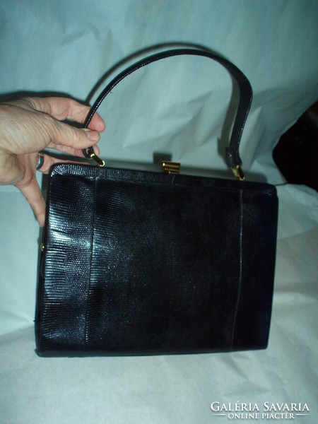 Vintage lizard leather handbag