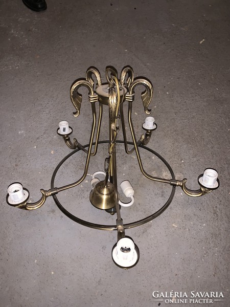 Beautiful brass 5 agu chandelier, covers are flawless