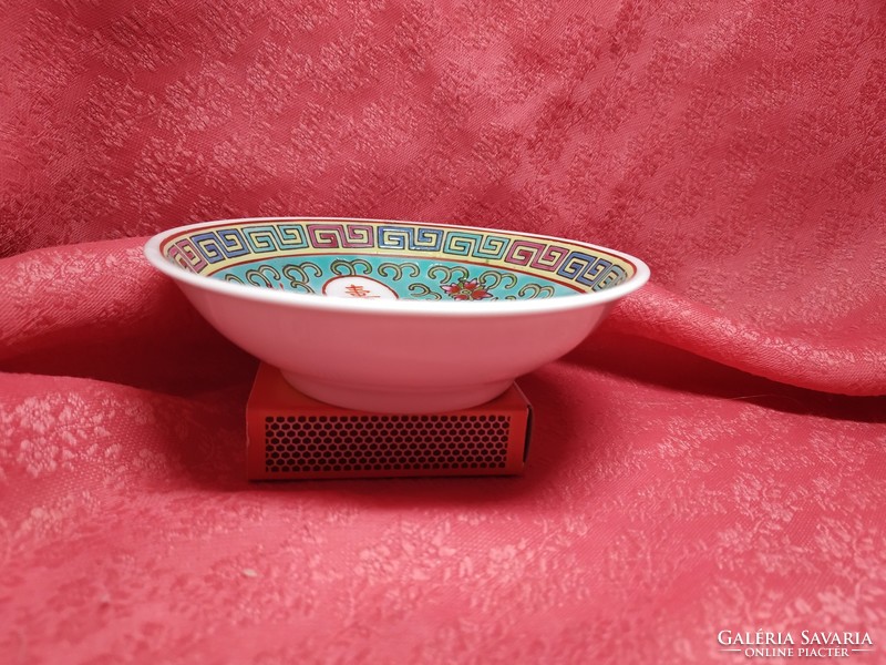 Famille Jaune, antik kínai porcelán gyűrűs tál