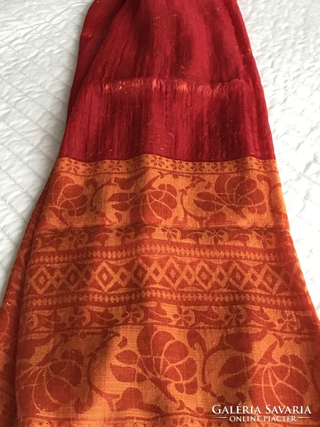 Indian silk scarf with bright colors, 150 x 58 cm