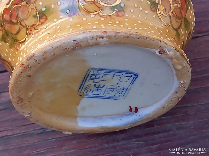 Old Chinese glazed ceramic vase with ears