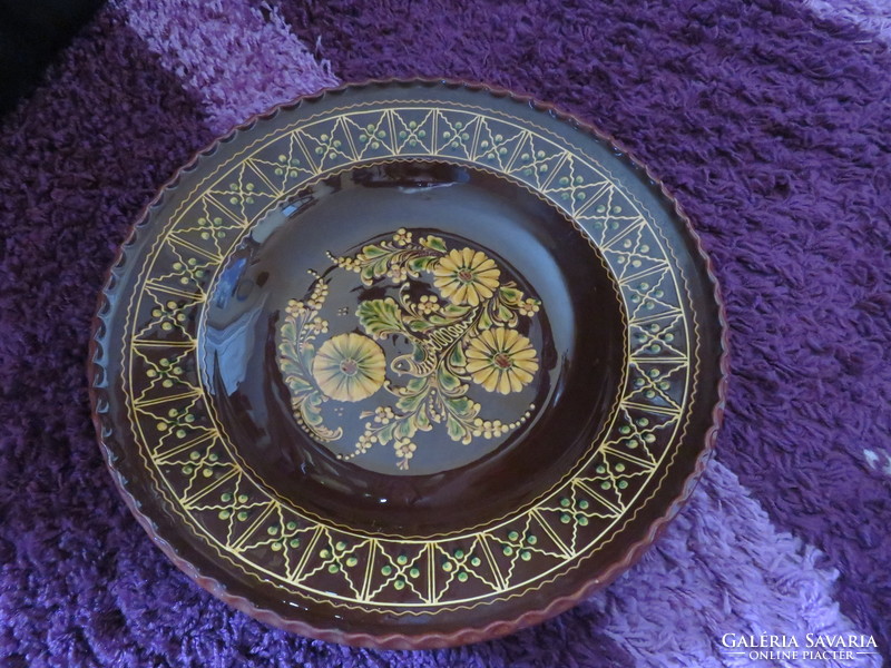 Huge, charcoal old, ceramic bowl a / 7