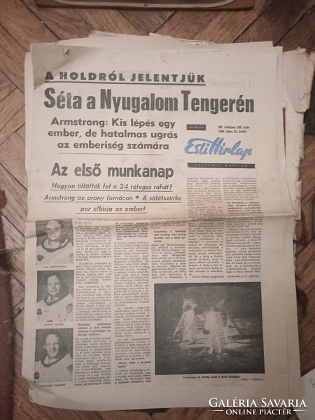 Evening newspaper about accommodation on the moon July 21, 1969