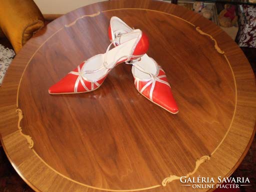 Fany fashion 38 red custom leather shoes! New!