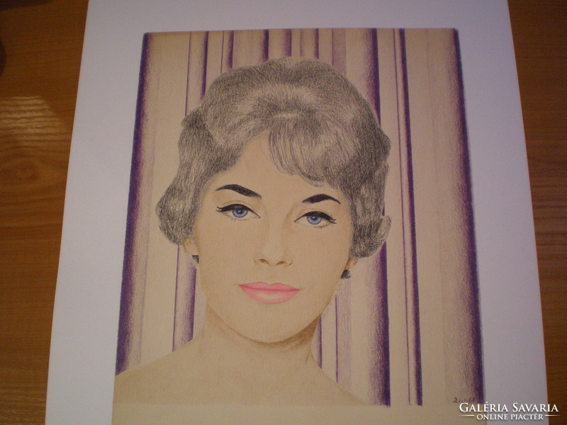 Portrait of Doris day movie star, indication only date: 21. 1. 61 (Day snow year) technique: colored pencils