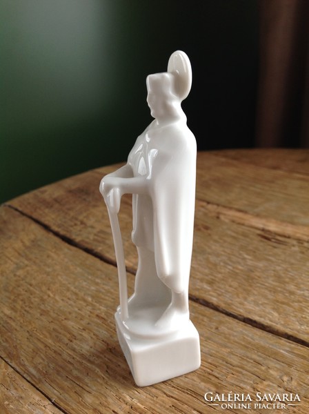 Old miniature porcelain figurine of St. Stephen from Herend