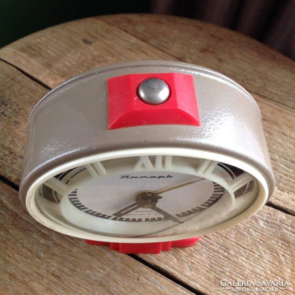 Old retro soviet mechanical alarm clock