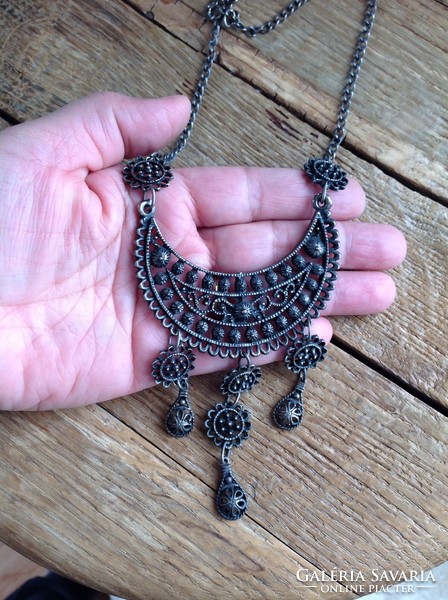 Old handcrafted silver plated necklace