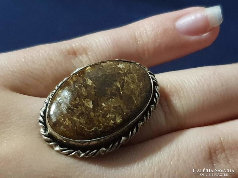 Ezüst gyűrű bronzit kővel!