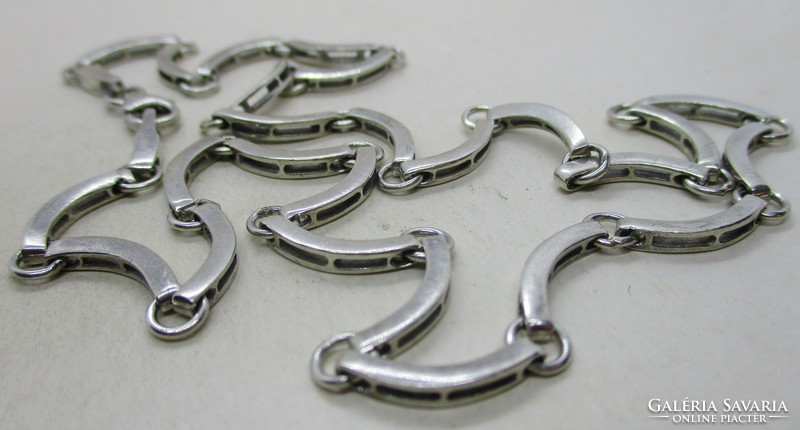 Silver necklace with beautiful old wavy pattern