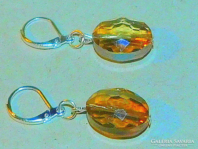 Gold luster crystal drop pearl earrings