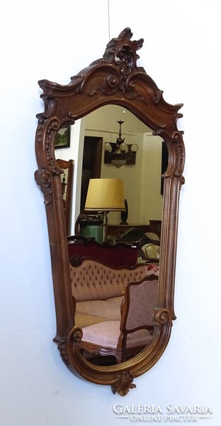 1H347 old Viennese baroque mirror 113 x 63 cm