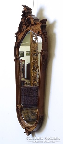 1H347 old Viennese baroque mirror 113 x 63 cm