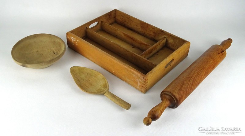 1H405 Régi fából készült konyhai eszköz csomag 4 darab