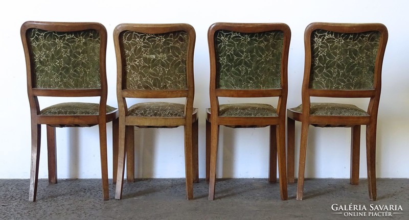 1H348 old art deco chair set 4 pieces