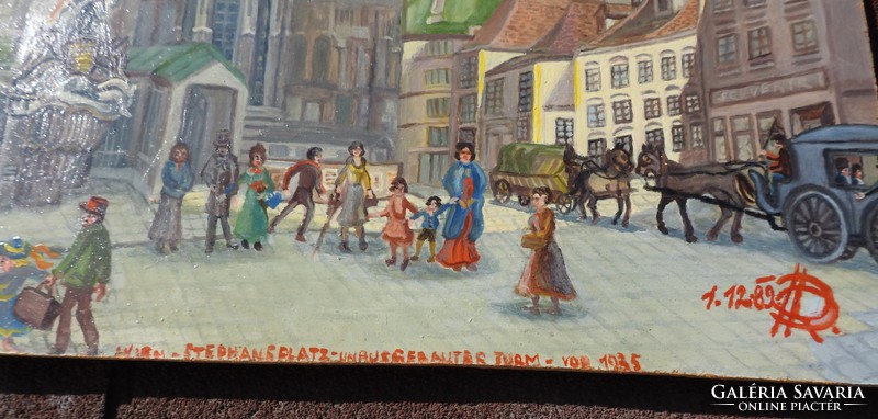 Bécs Szent István tér _ német kortárs festő festménye
