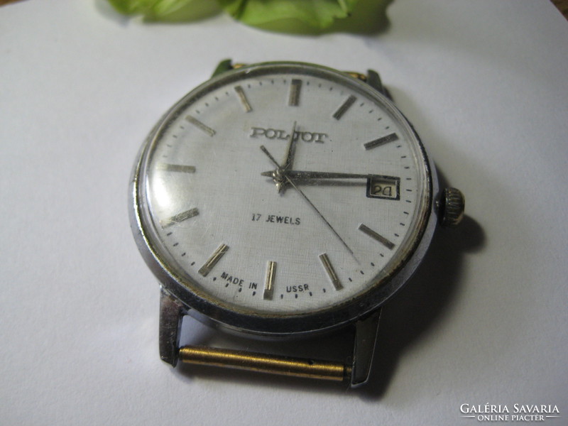 Poljot Russian watch, mechanical, dated, 37 mm, works !!