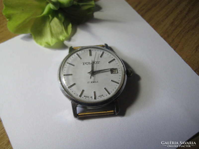 Poljot Russian watch, mechanical, dated, 37 mm, works !!