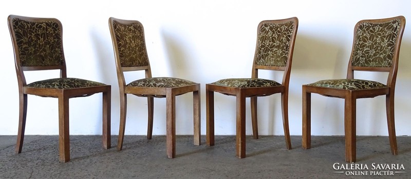 1H348 old art deco chair set 4 pieces