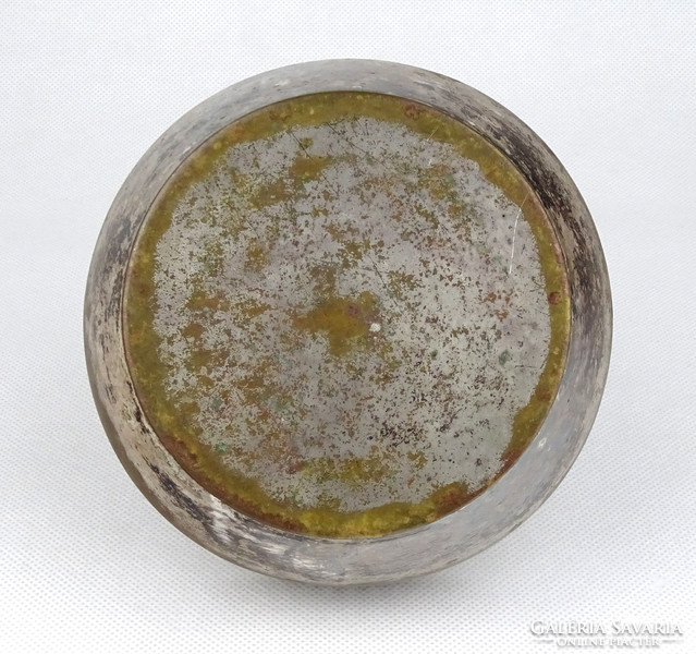 1H383 Antik ezüstözött cukorkás kosár kínáló 13.5 cm