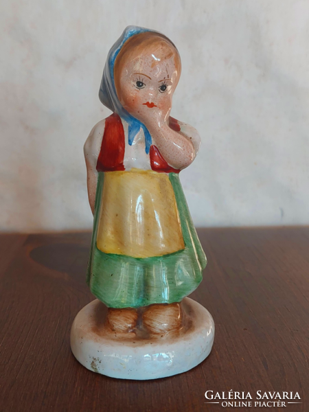 Hand painted porcelain little girl nipple, figurine, charming statue