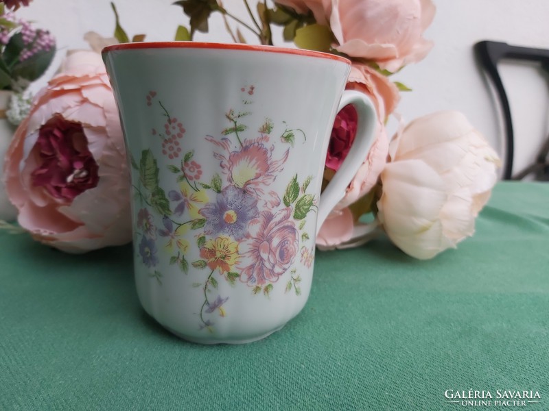 Fabulous Beautiful Floral Mug with Wonderful Graceful Tablets Nostalgia Porcelain Flower Grandmother's Treasure